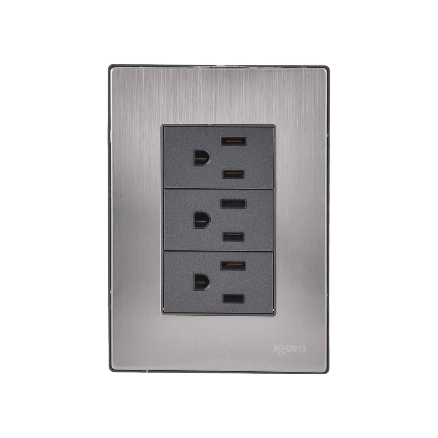 Placa 3 contactos inoxidable oxford Igoto INOX2004