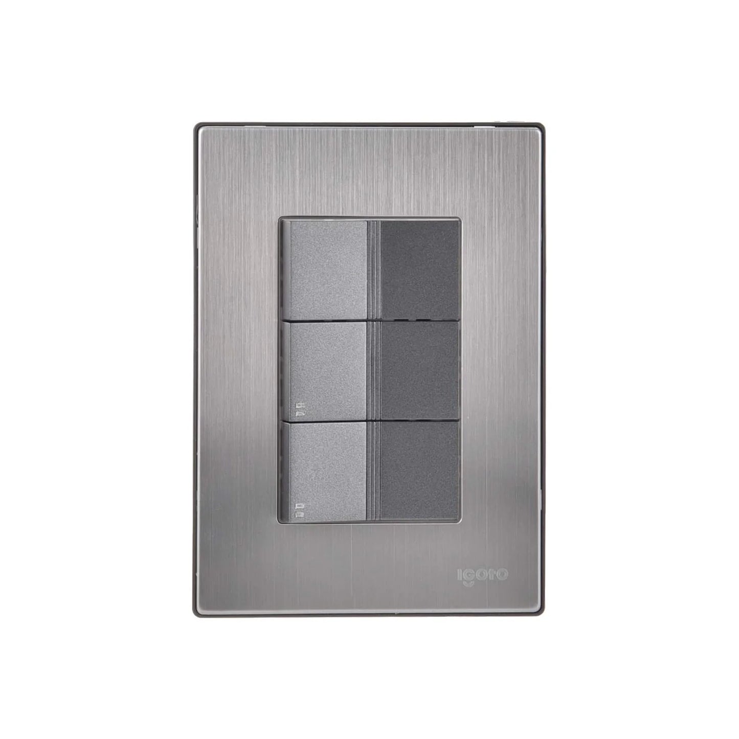 Placa 3 apagadores escalera inoxidable oxford Igoto INOX2021