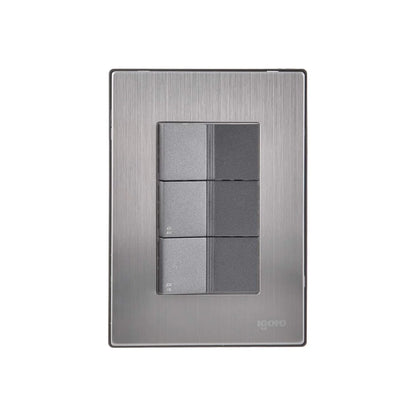 Placa 3 apagadores escalera inoxidable oxford Igoto INOX2021