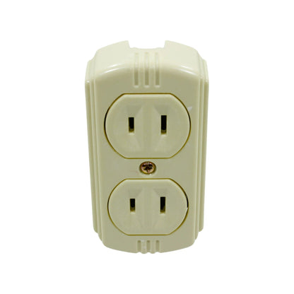 Contacto doble polarizado de sobreponer color crema para instalaciones eléctricas