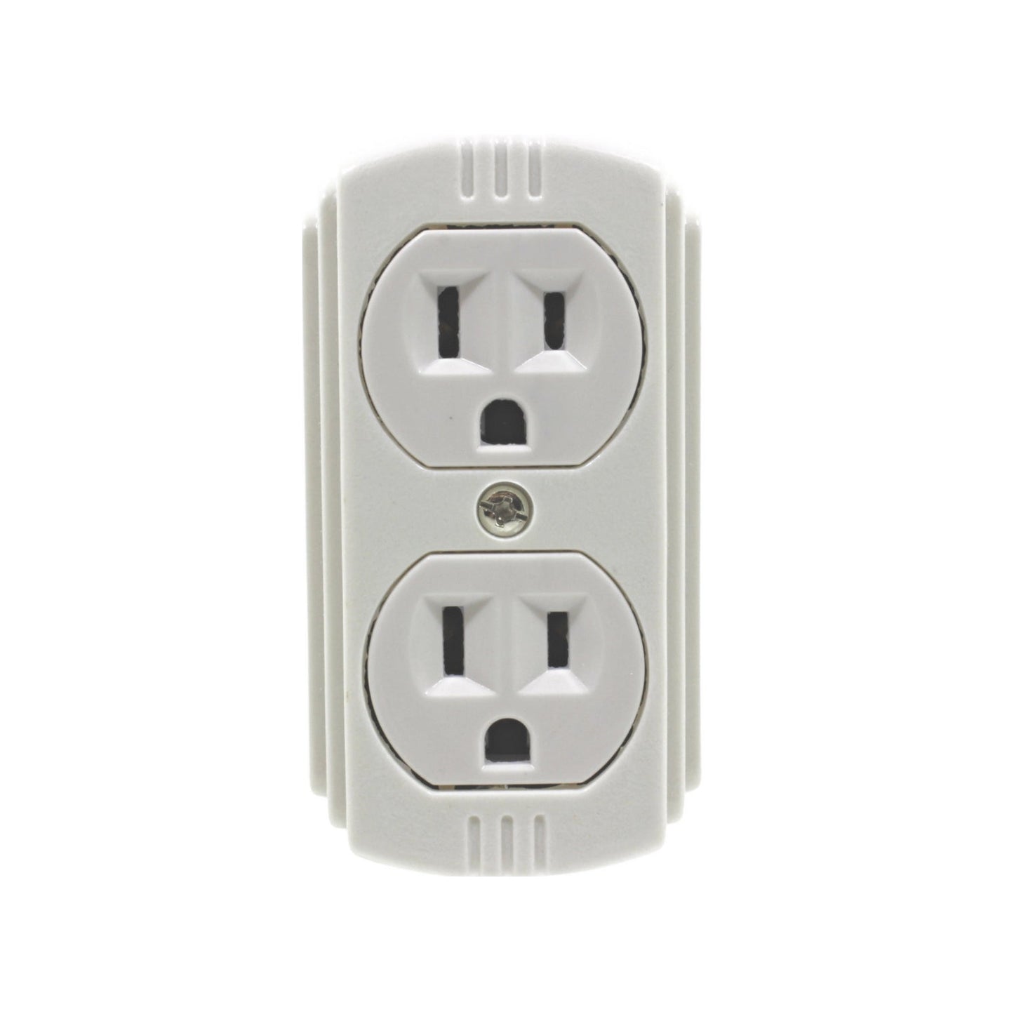 Contacto doble aterrizado blanco, tomacorriente eléctrico estándar para pared