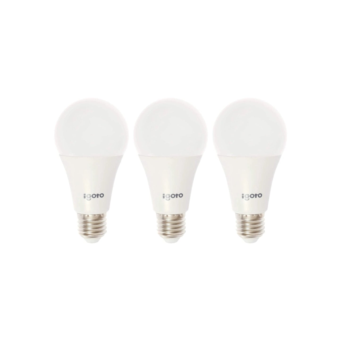 Focos LED Igoto de 9W luz cálida, pack de 3 bombillas blancas con rosca E27 para iluminación