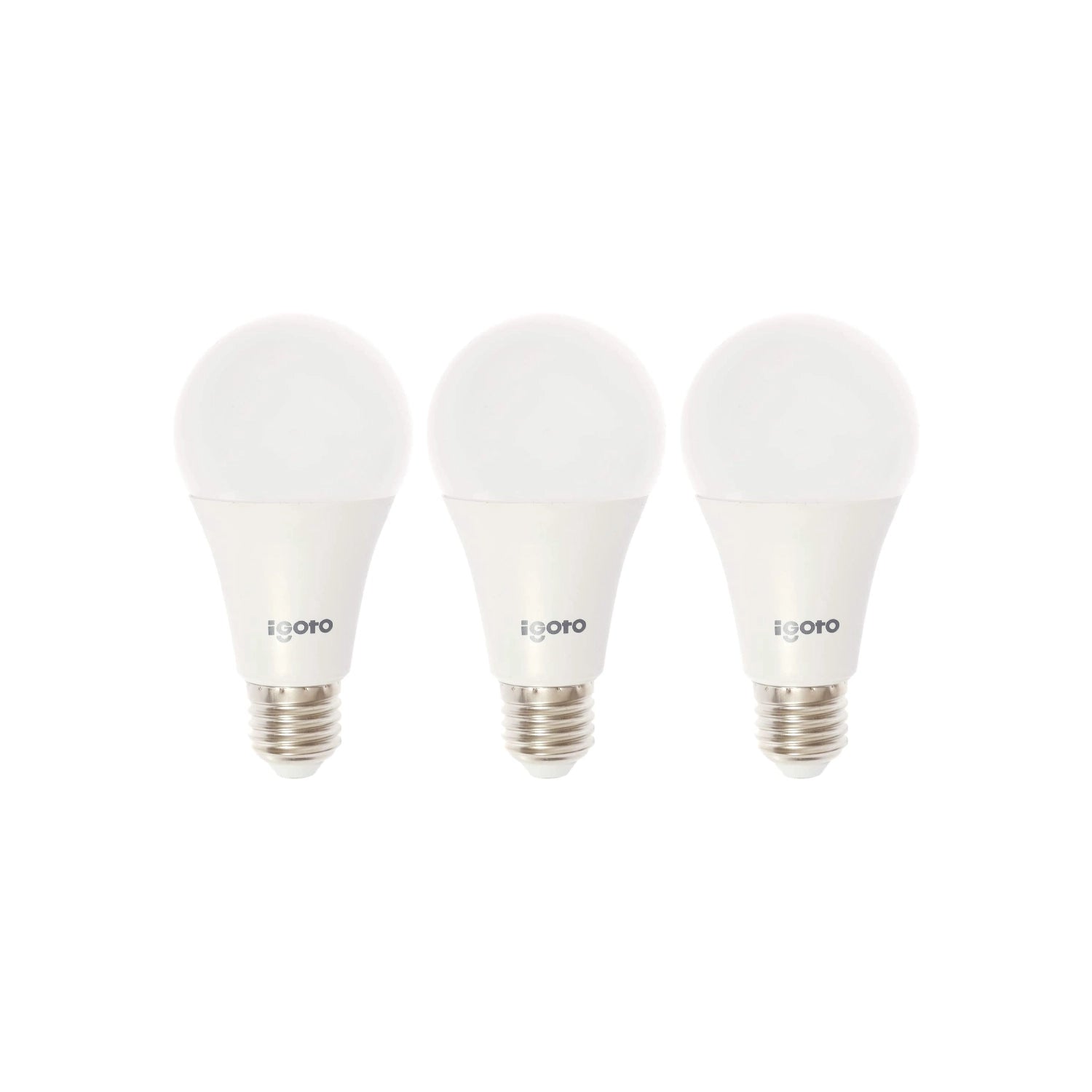 Focos LED Igoto de 9W luz cálida, pack de 3 bombillas blancas con rosca E27 para iluminación