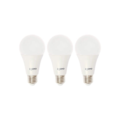 Focos LED Igoto de 9W luz cálida, pack de 3 bombillas blancas con rosca E27 para iluminación