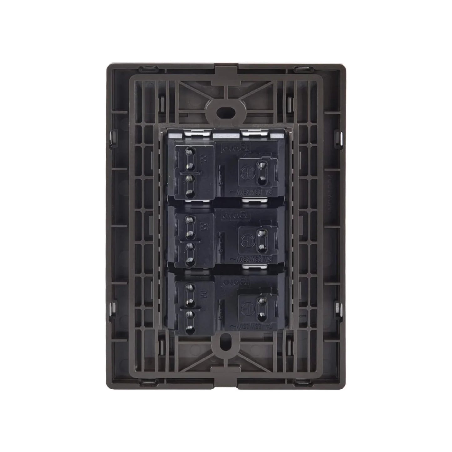 Placa 3 contactos gris cromo Igoto INOX1004