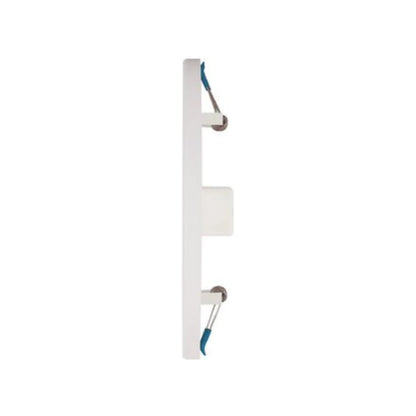 Lámpara panel LED redonda empotrable blanca 15W para techo, con resortes de fijación.