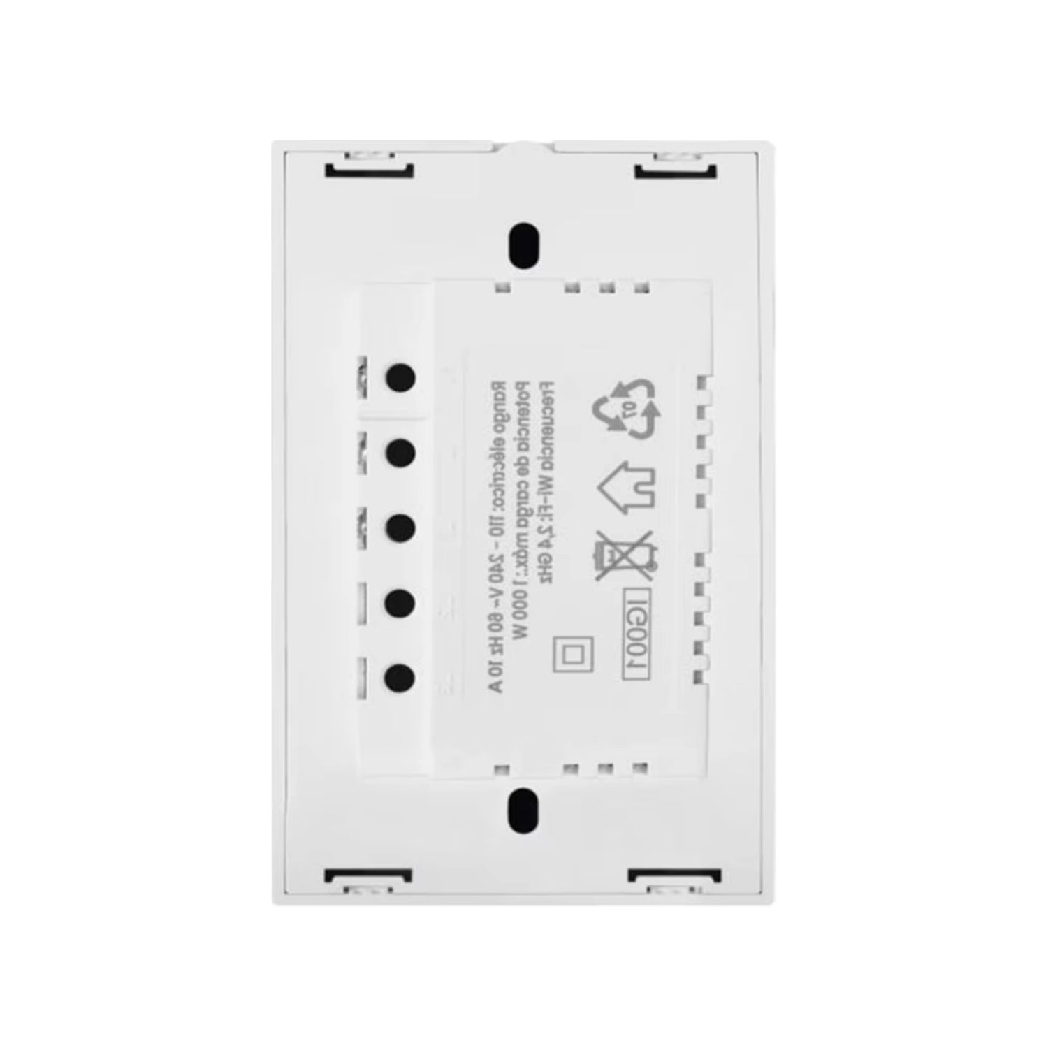Panel trasero interruptor inteligente Wi-Fi blanco, conexiones eléctricas, potencia 1000W 110-390V.