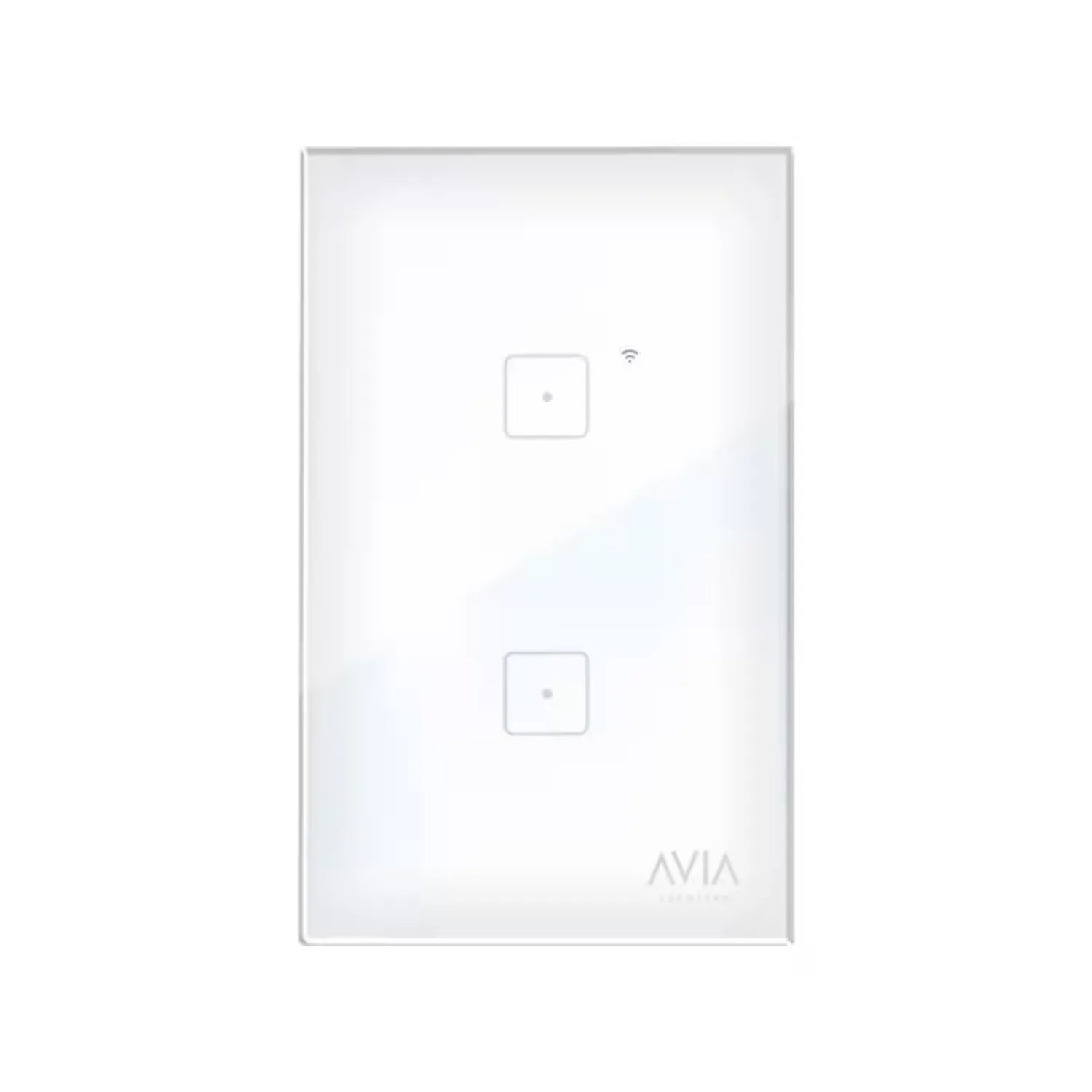 Apagador inteligente Wi-Fi AVIA blanco, doble botón táctil para control de iluminación del hogar