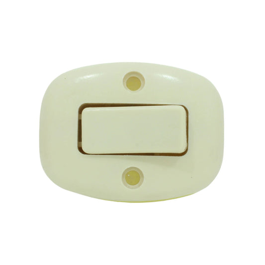 Interruptor de luz apagador de sobreponer blanco crema, tipo rocker, para instalación eléctrica visible