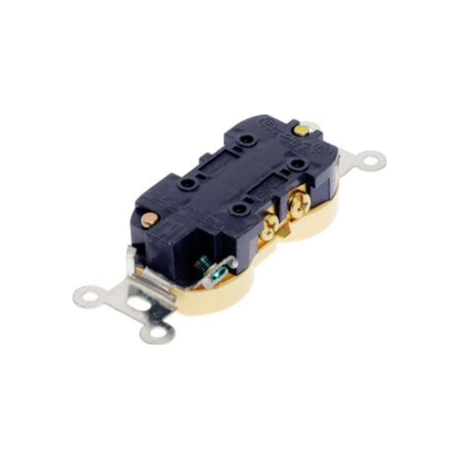 Contacto dúplex marfil eléctrico con terminales de tornillo, para instalaciones residenciales 15A 125V