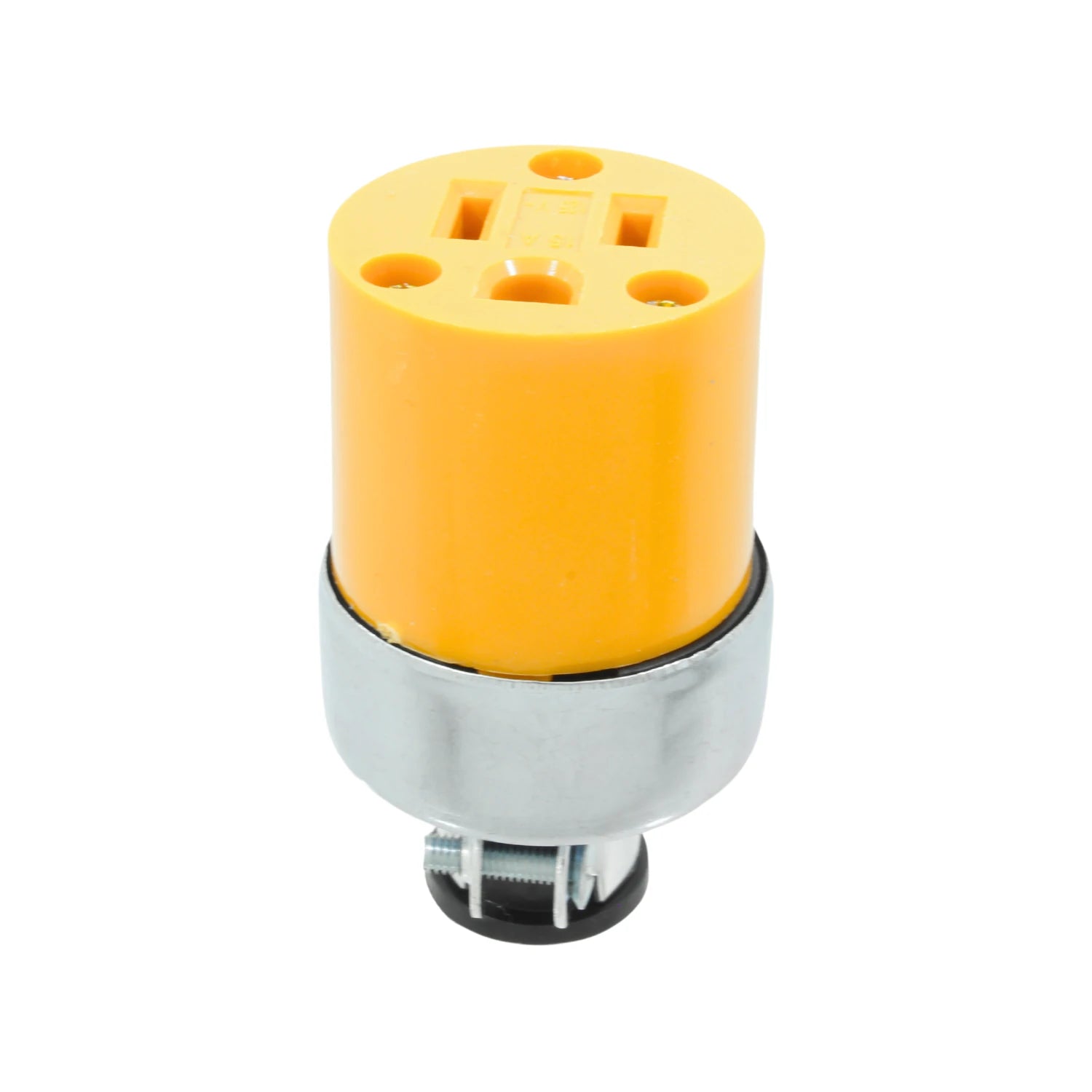 Contacto eléctrico industrial aterrizado amarillo, receptáculo hembra para uso rudo