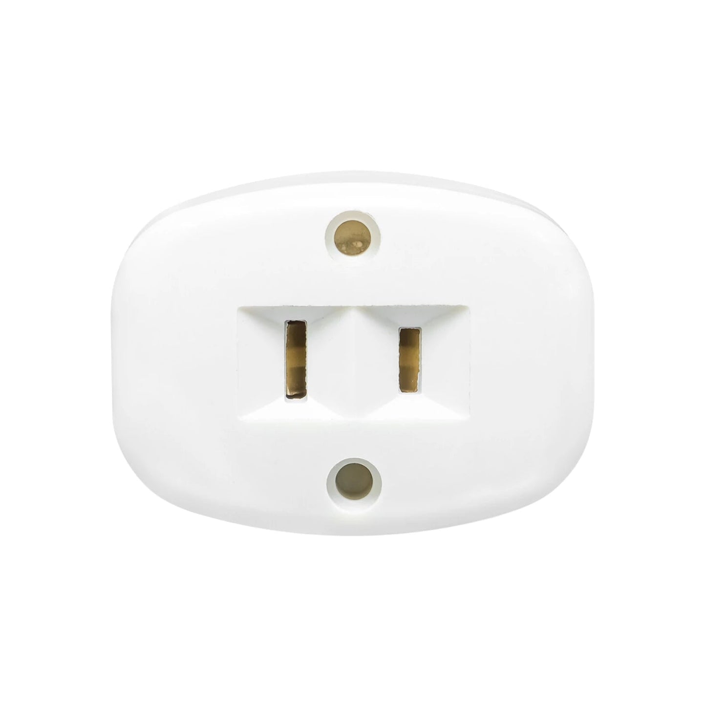 Contacto dúplex blanco de 2 polos para instalaciones eléctricas residenciales, diseño ovalado