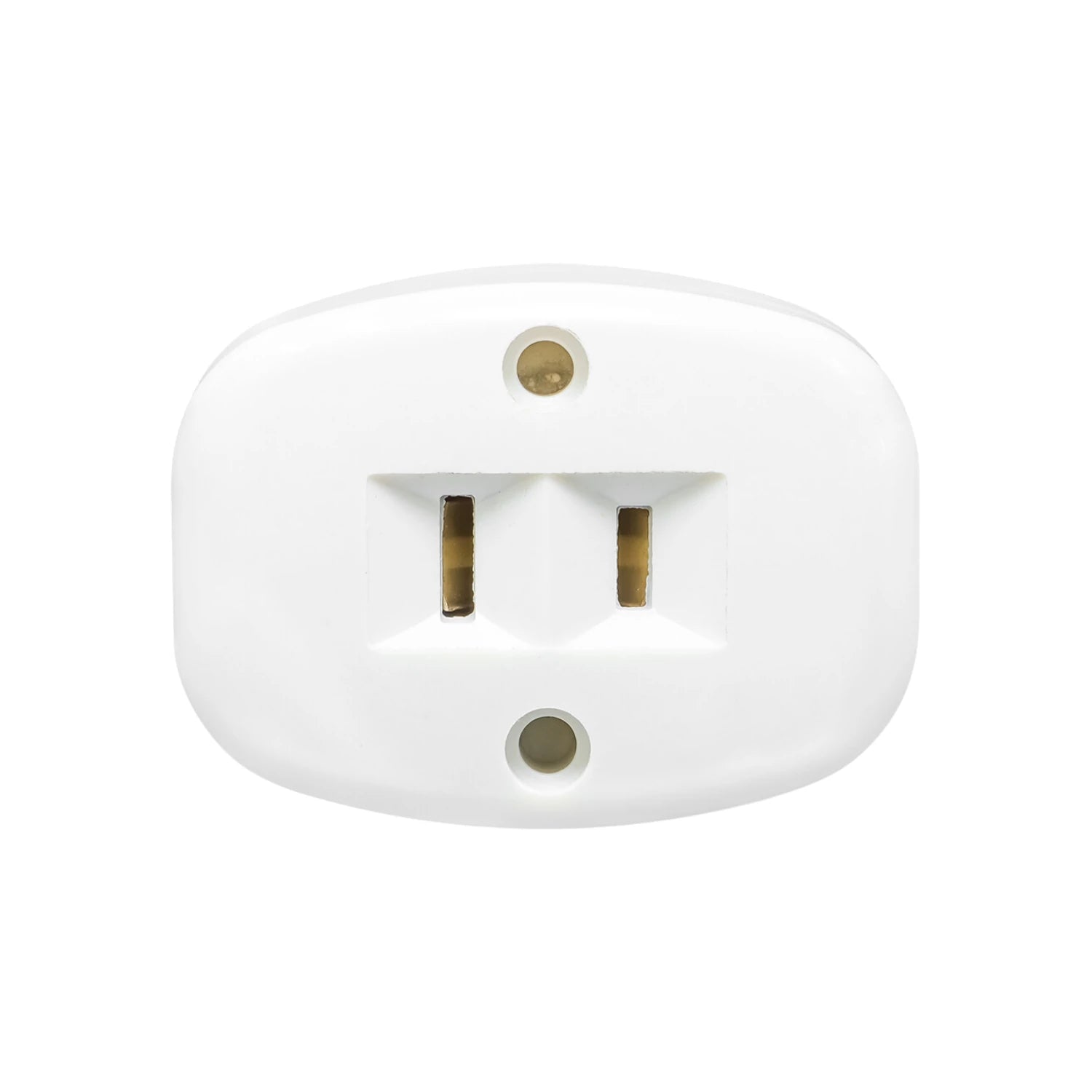 Contacto dúplex blanco de 2 polos para instalaciones eléctricas residenciales, diseño ovalado