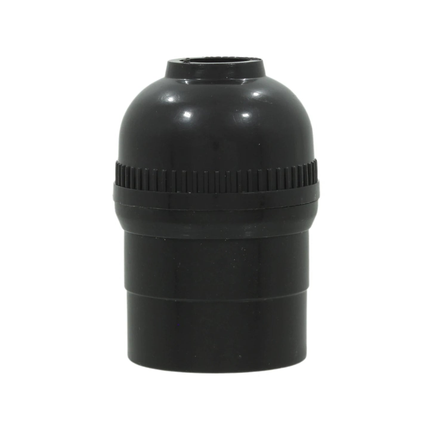 Socket sencillo negro de plástico, portalámparas con rosca para bombilla estándar