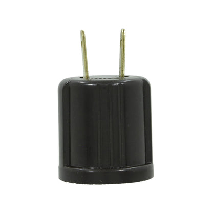 Adaptador de enchufe eléctrico con clavija y socket color café oscuro