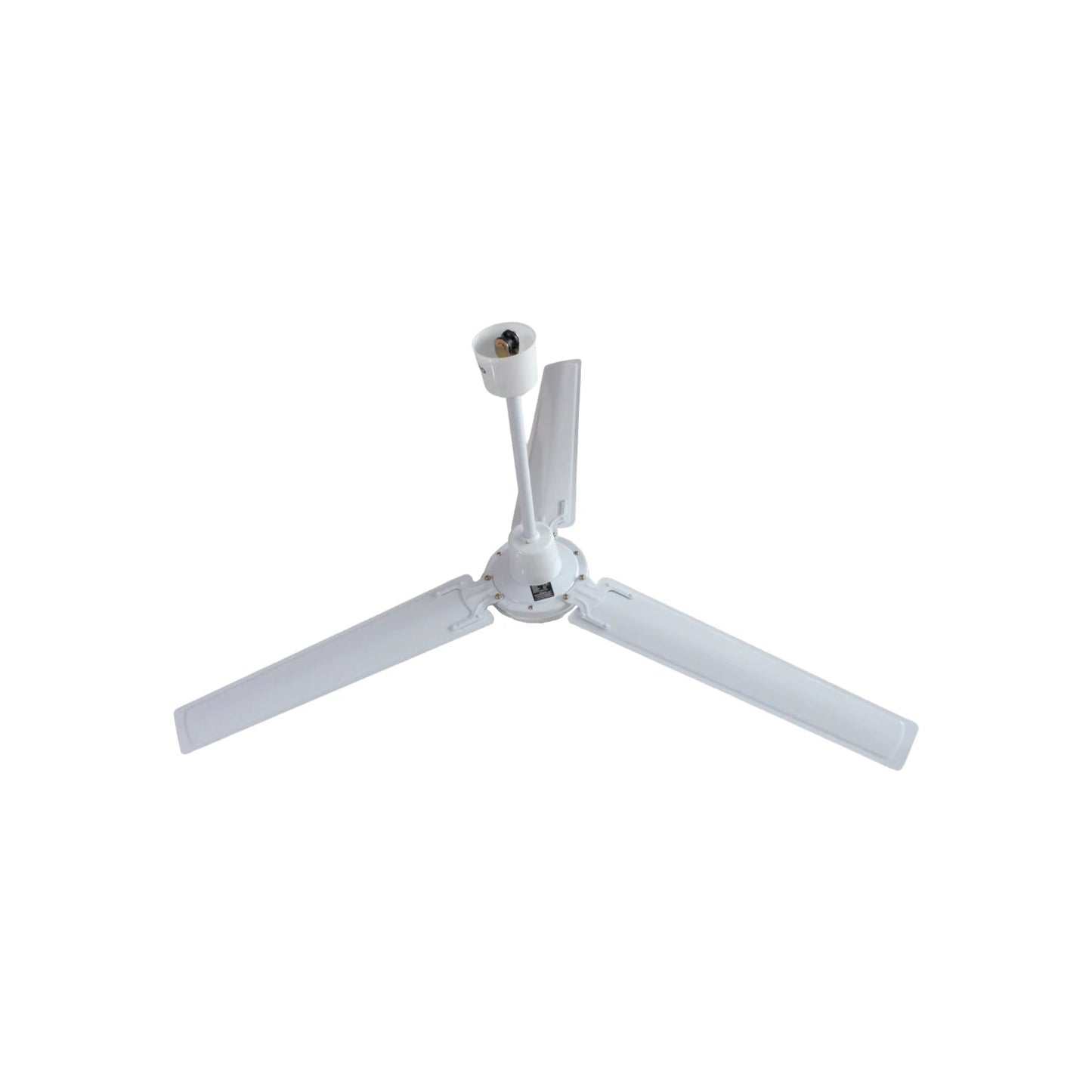 Ventilador de techo industrial blanco de 3 aspas, para ventilación eficiente en talleres, almacenes y naves