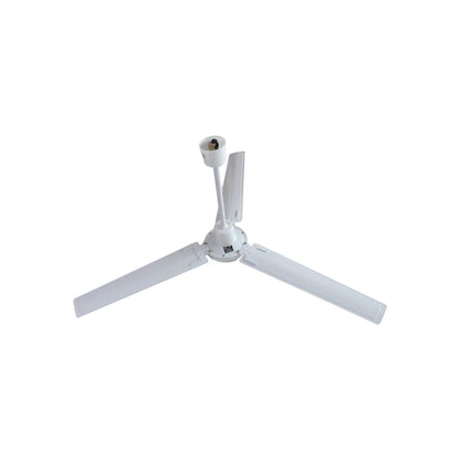 Ventilador de techo industrial blanco de 3 aspas, para ventilación eficiente en talleres, almacenes y naves