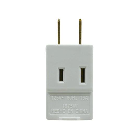 Clavija triple plana blanca, adaptador eléctrico de 125V 15A 1875W para tomas de corriente