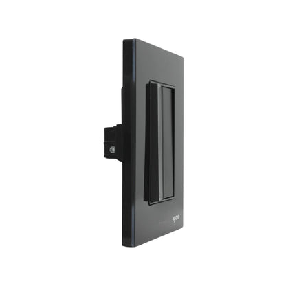 Placa de pared Igoto negra con dos interruptores de luz, diseño moderno y acabado brillante