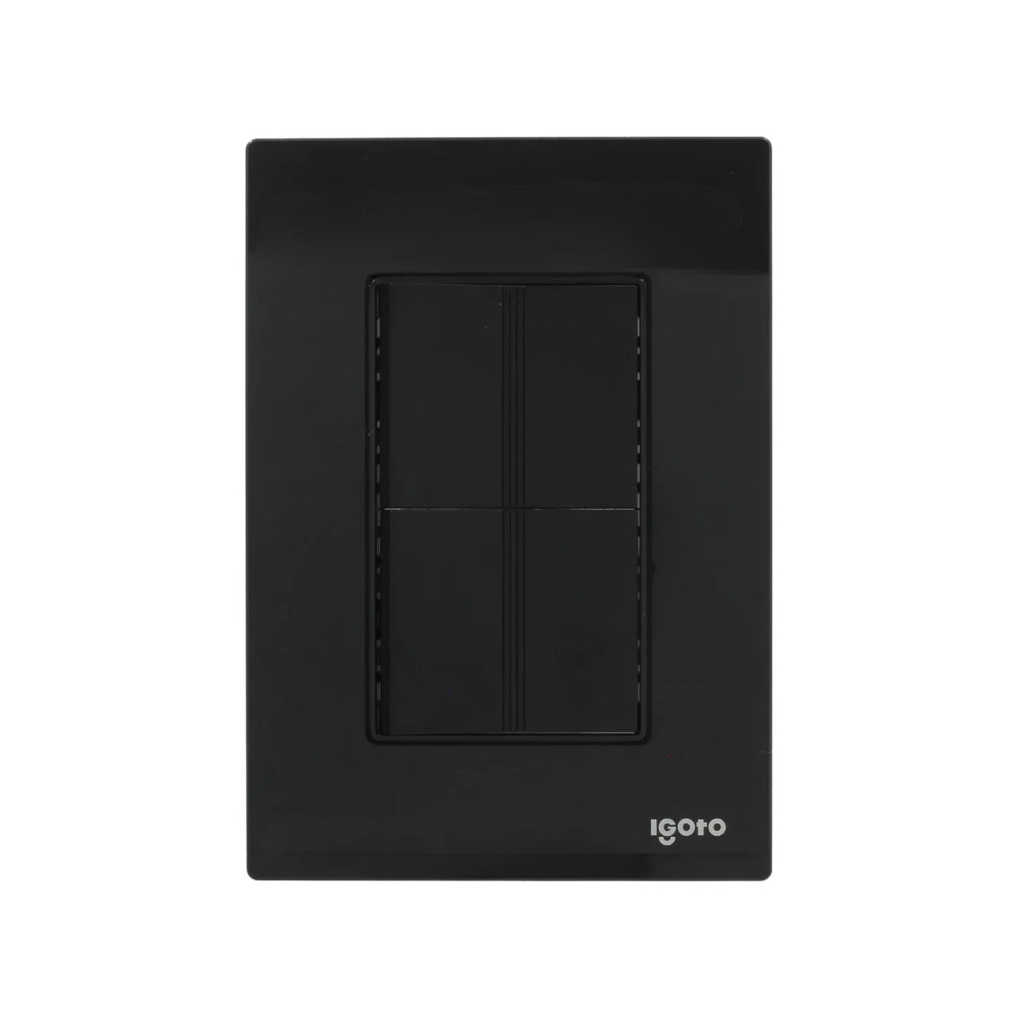 Placa de pared Igoto negra con 4 apagadores de luz, diseño moderno y liso para iluminación interior