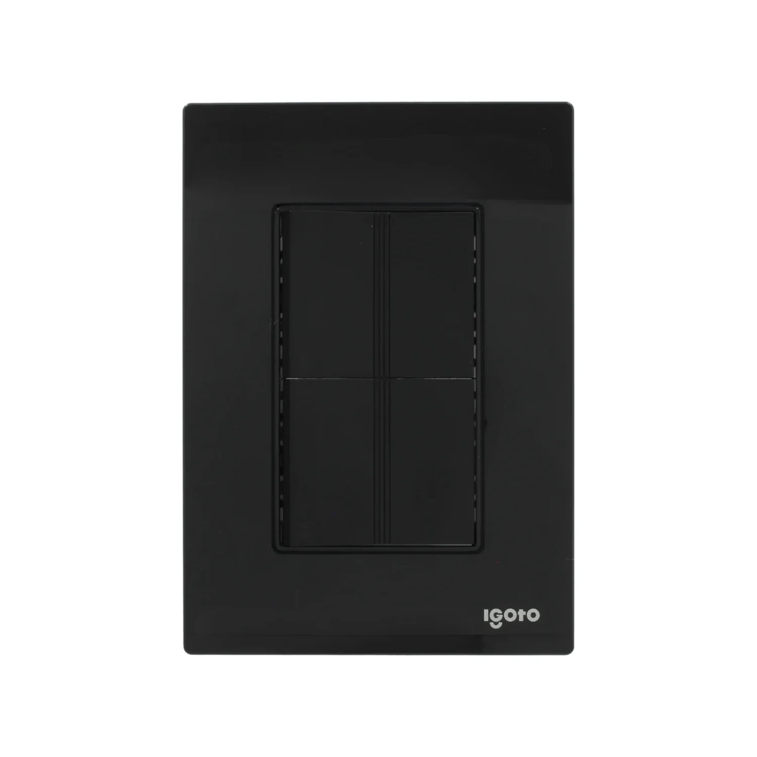 Placa de pared Igoto negra con 4 apagadores de luz, diseño moderno y liso para iluminación interior