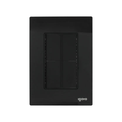 Placa de pared Igoto negra con 4 apagadores de luz, diseño moderno y liso para iluminación interior