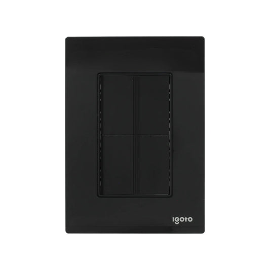 Placa de pared Igoto negra con 4 apagadores de luz, diseño moderno y liso para iluminación interior