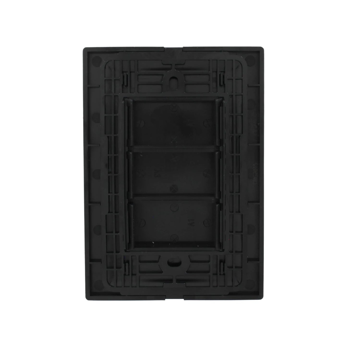 Placa ciega trasera negra de plástico para caja eléctrica, con estructura de montaje CRIS2015