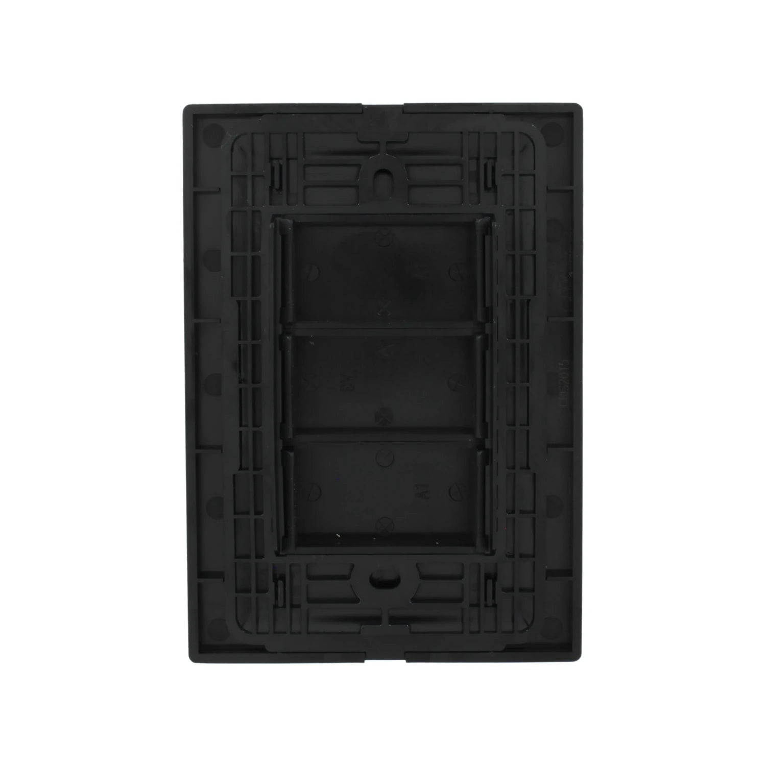 Placa ciega trasera negra de plástico para caja eléctrica, con estructura de montaje CRIS2015
