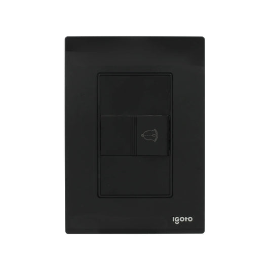Placa botón para timbre negra crystal Igoto CRIS2018