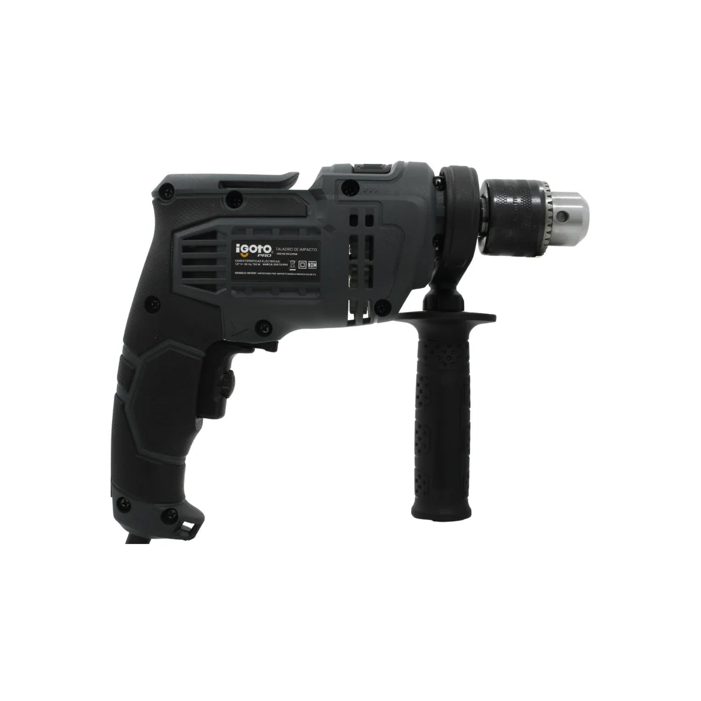 Rotomartillo Igoto PRO de 1/2 pulgada 700W, taladro de impacto eléctrico gris oscuro para perforación