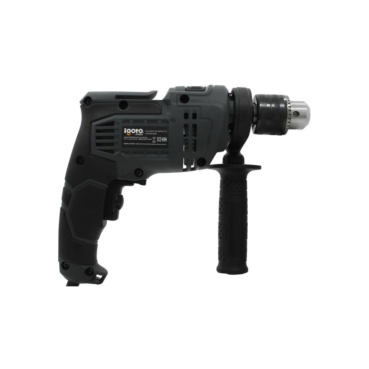 Rotomartillo Igoto PRO de 1/2 pulgada 700W, taladro de impacto eléctrico gris oscuro para perforación