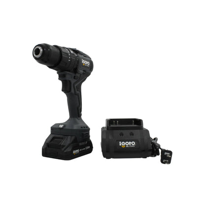 Atornillador inalámbrico Igoto 20V BL PRO negro con batería de litio 2.0Ah y cargador