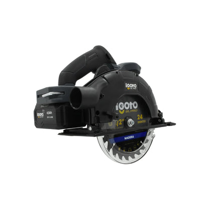 Sierra circular inalámbrica Igoto BL PRO 20V 6 1/2" con batería de litio 4.0Ah para corte de madera
