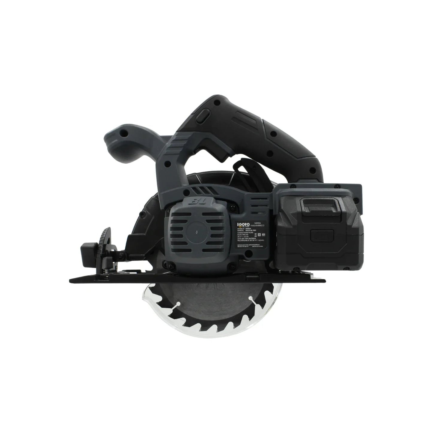 Sierra circular inalámbrica Igoto HI1004 BL PRO 20V 6.5" para corte de madera y bricolaje
