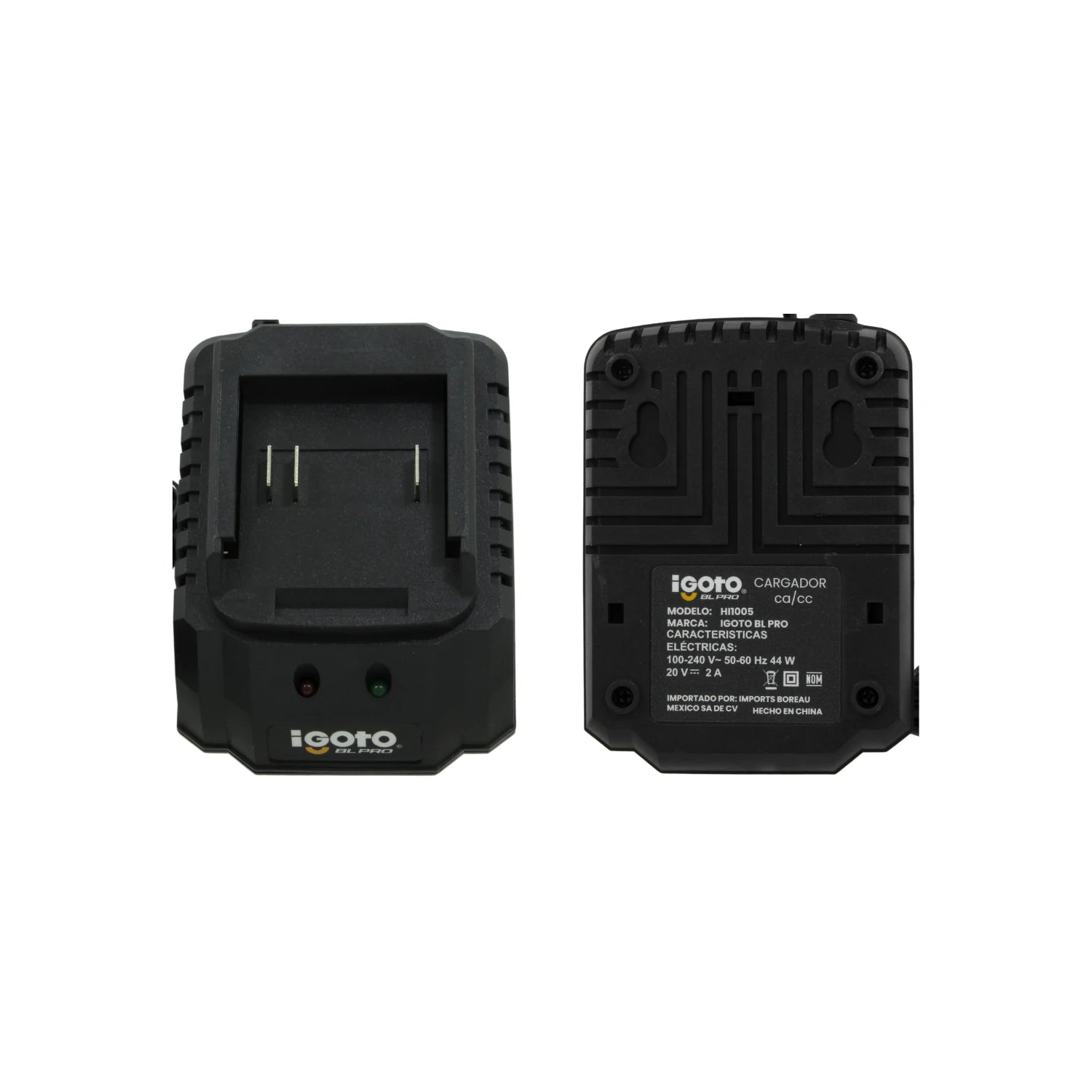 Cargador de batería Igoto BL PRO HI1005 negro para herramientas de 20V con indicadores LED