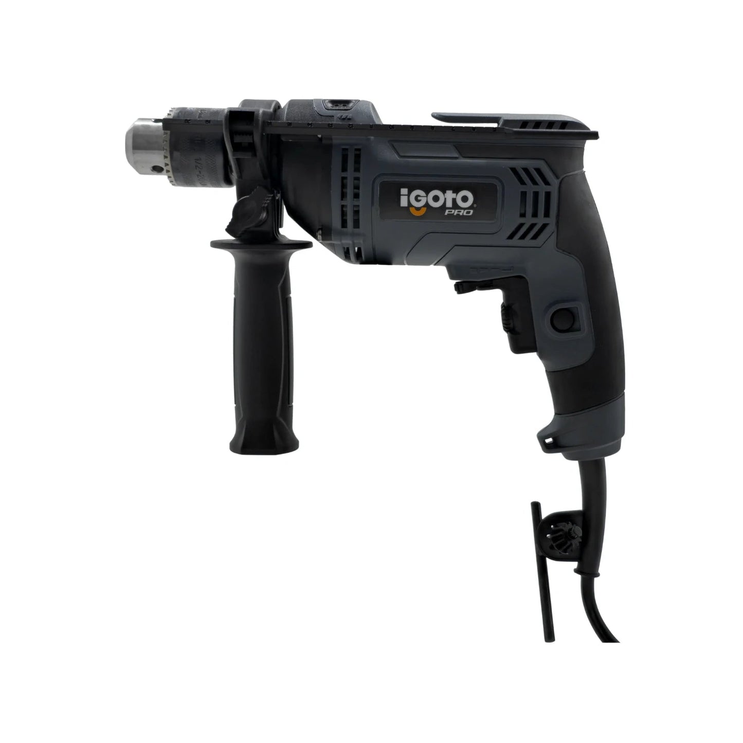 Rotomartillo eléctrico Igoto PRO 1/2 pulgada gris con empuñadura auxiliar y cable para perforación potente