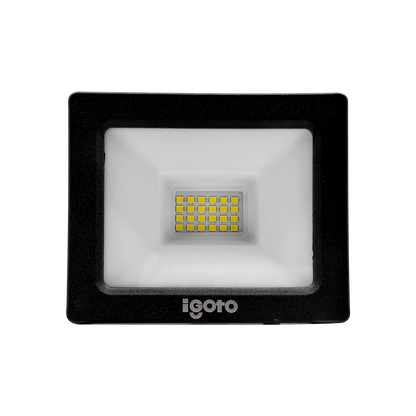 Reflector LED Igoto 20W negro para exteriores, luz potente