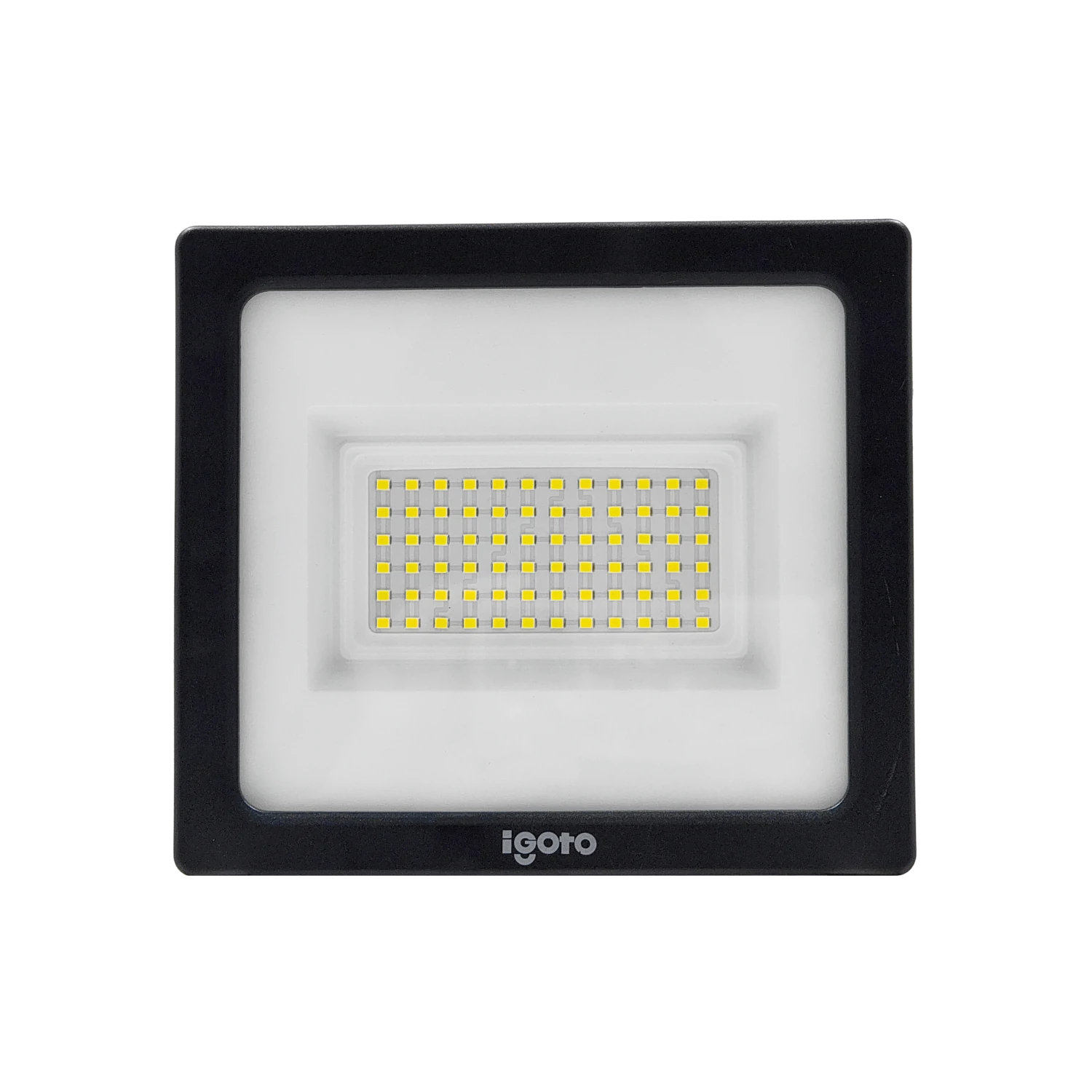 Reflector LED 50W Igoto negro para exterior, iluminación potente y eficiente
