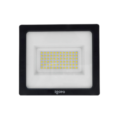 Reflector LED 50W Igoto negro para exterior, iluminación potente y eficiente