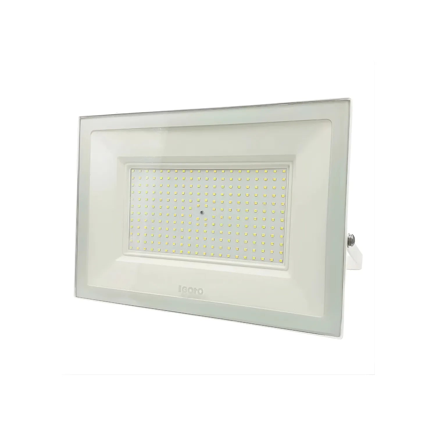 Reflector LED Igoto blanco de 200W para iluminación exterior potente, ahorro energético y alta luminosidad.