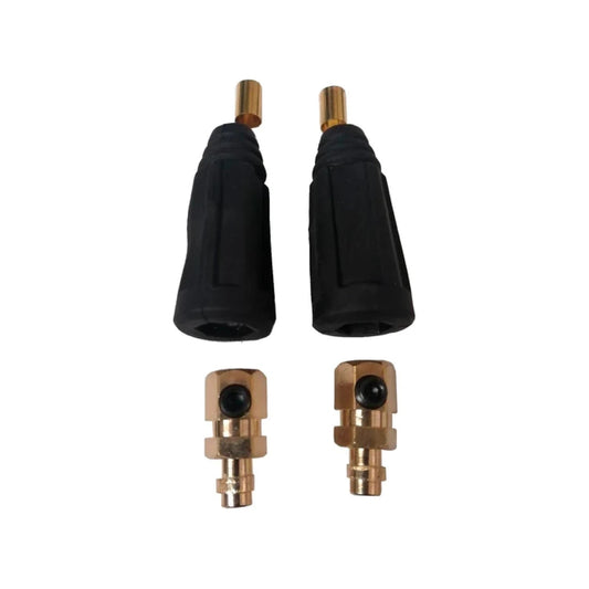Conectores rápidos macho 3/8 para soldadura, pin de latón y cubierta aislante negra