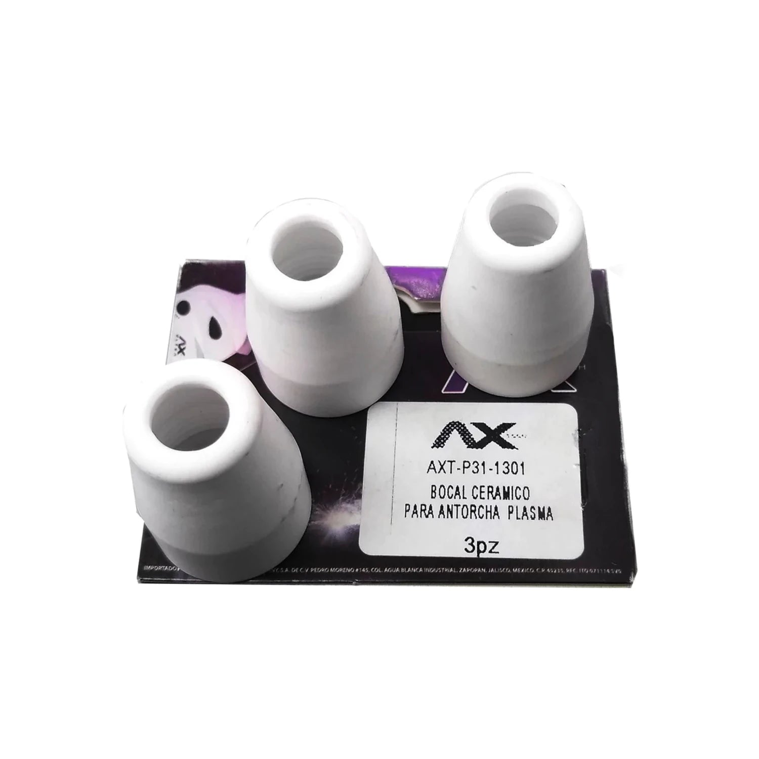 Bocales cerámicos blancos Axtech AXT-P31-1301 para antorcha de plasma, paquete de 3 piezas.