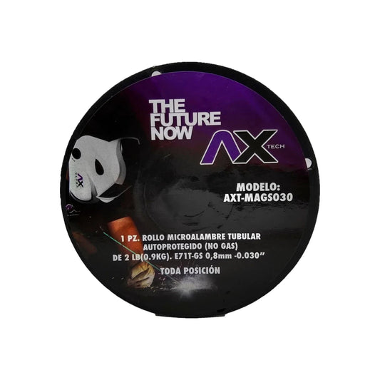 Microalambre tubular Axtech 0.030" (0.8mm) 0.9kg sin gas, rollo para soldadura autoprotegida