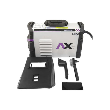 Soldadora inversora Axtech AXT-207LCD 200A para electrodo y TIG Lift blanca con careta y accesorios