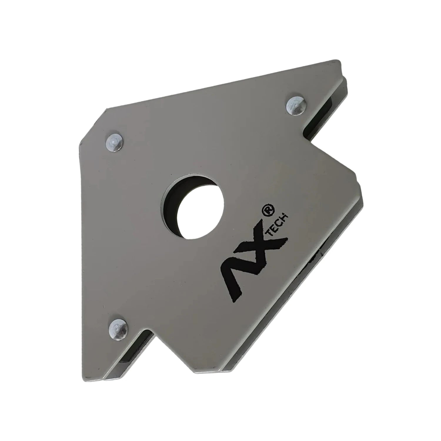 Escuadra magnética Axtech gris para soldar, herramienta sujetadora y posicionadora de ángulos metálica.