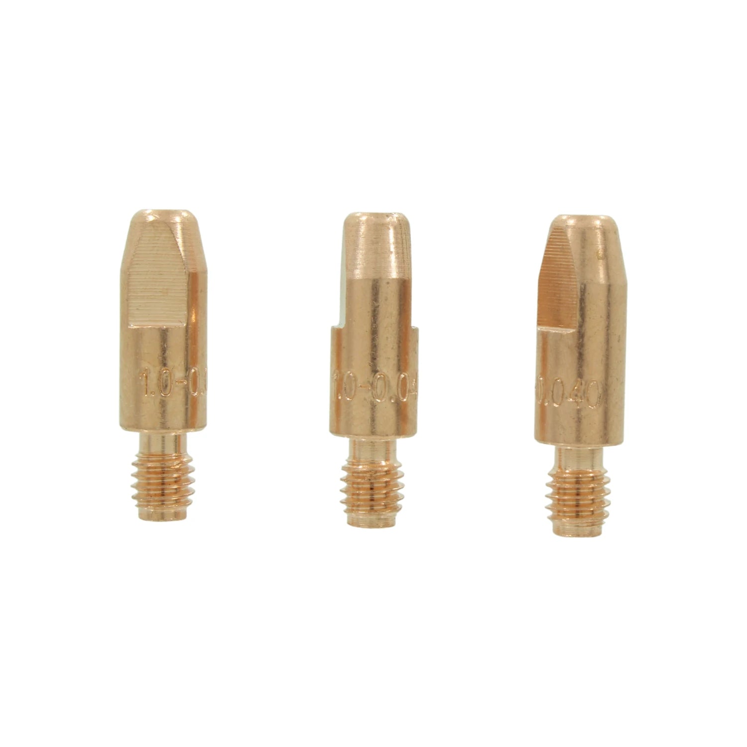 Puntas de contacto de latón 1.0 mm (0.040") para antorcha de soldadura MIG, juego de tres consumibles