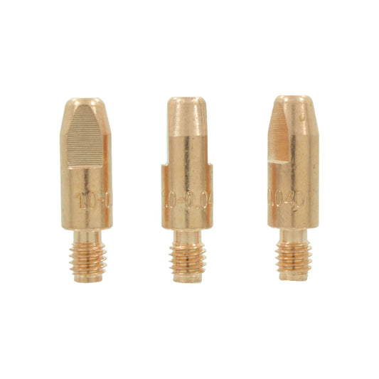 Tres puntas de contacto de latón para antorcha MIG de soldadura, calibre 1.0mm (0.040 pulg.), accesorios de soldar