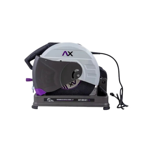 Cortadora de metales Axtech 14 pulgadas 2200W gris con detalles morados para corte de acero