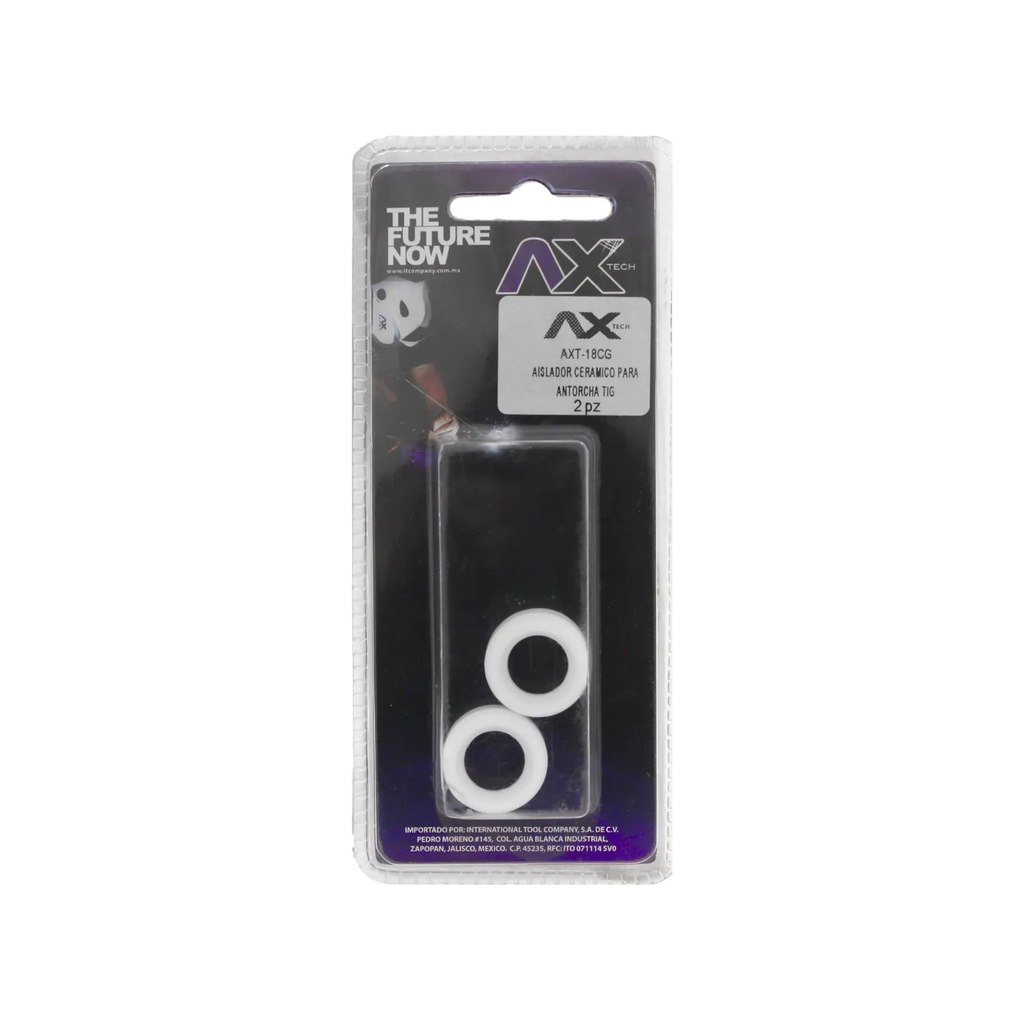 Aislador cerámico blanco AX Tech AXT-18CG para antorcha TIG, paquete de 2 piezas para soldadura.